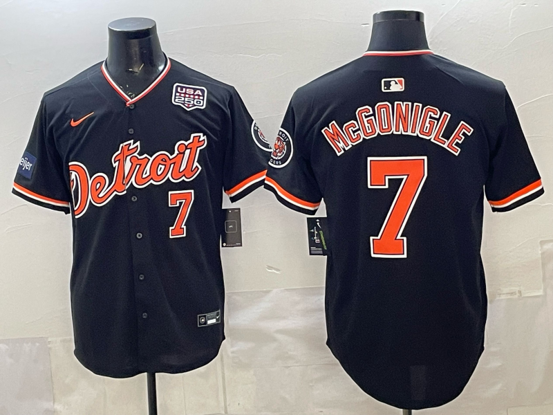 Men Detroit Tigers #7 McGonigle black Nike 2026 MLB Jersey 04010013